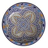  Casa Moro Orientalische Keramik Schale f023 rund Ø 34 cm bunt  Handbemalte Servierschale Handmade Schüssel Obstteller  marokkanischer Teller Salatschüssel Obstschale  ksf023