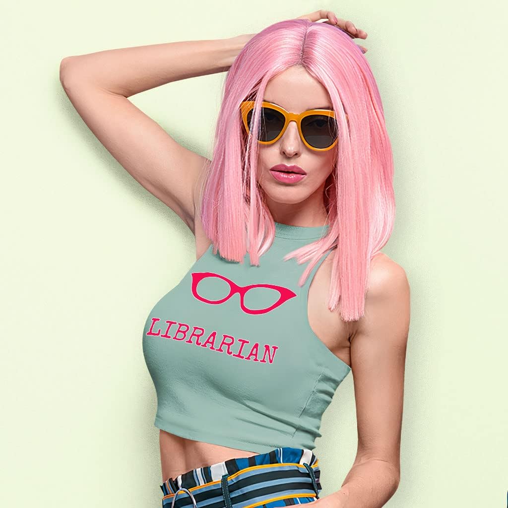 Librarian Racerback Cropped Tank - Cool Women's Tank - Printed Tank Top