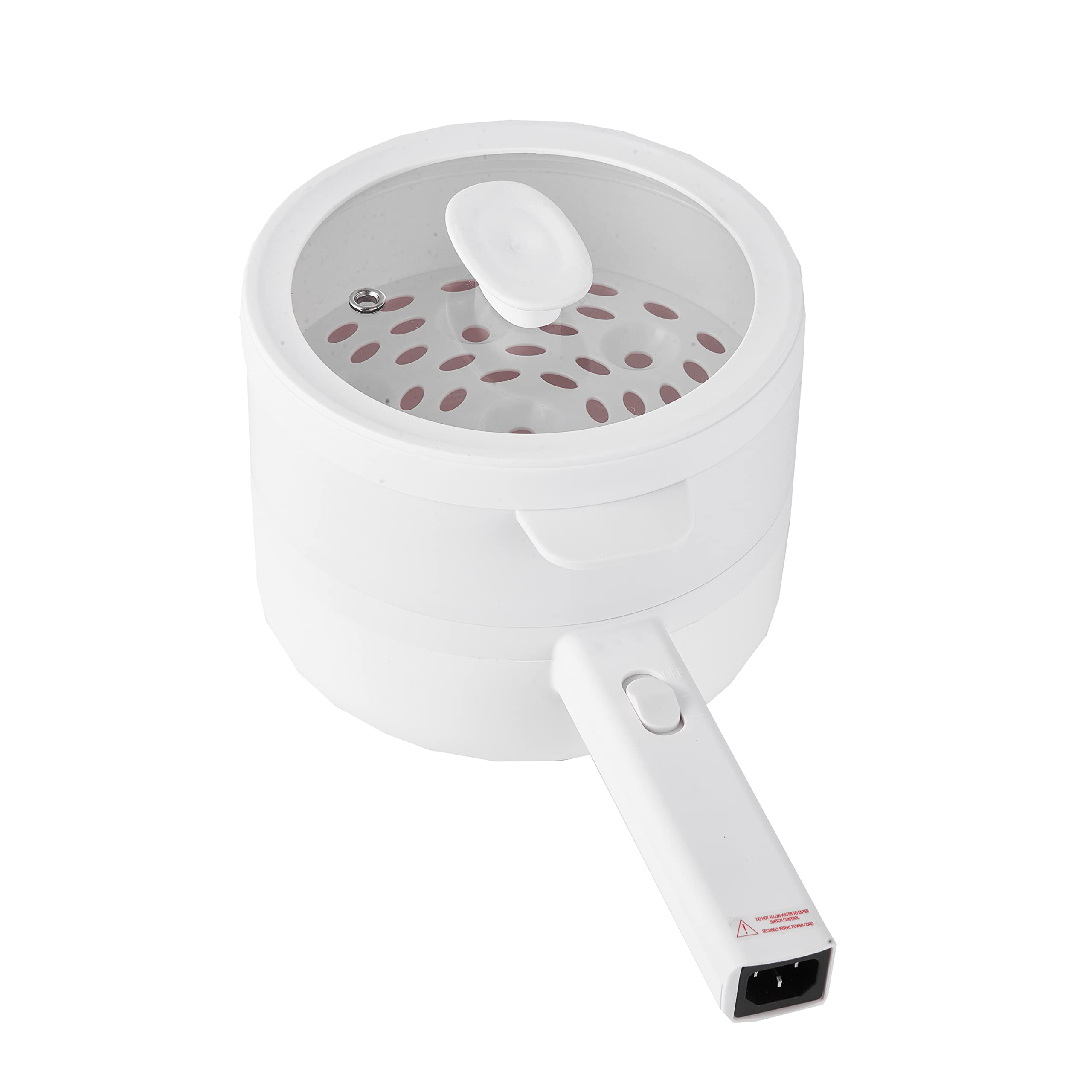Olla eléctrica multifunción y vaporizador de alimentos 1.5L, blanco, mediano 3