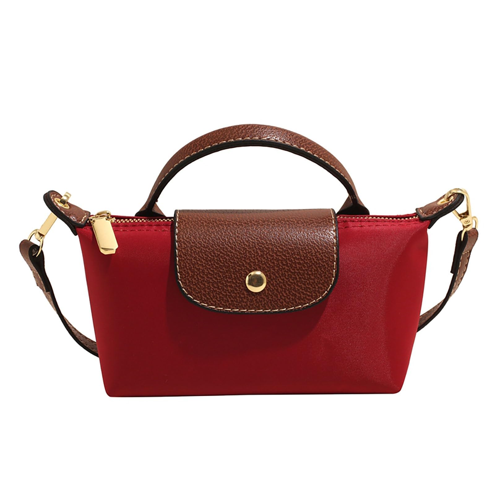 Generisch Mini Umhängetasche in Farbblockoptik für Damen, Small Crossbody Bag,Quadratische Klein Handtasche in Volltonfarbe mit Verstellbarem Riemen, Schultertasche（Rot）