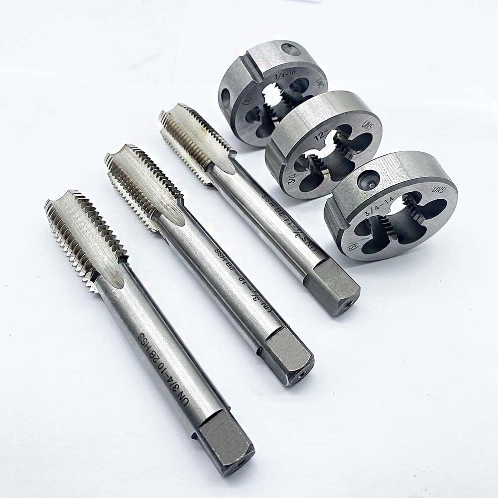 3/4” -10 UNC,3/4”-12 UNS,3/4”-14 UNS Tap And Die Set UNC Machine Thread Tap And Round Thread Die Right Hand