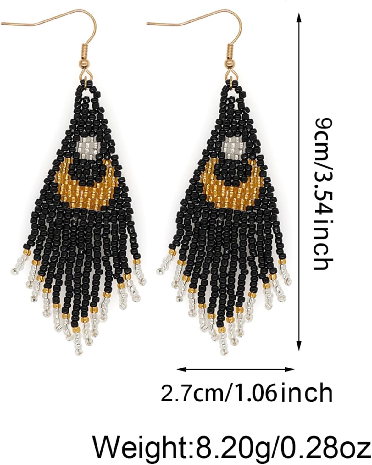Bohemian Beaded Long Tassel Dangle Earrings for Women, Handmade Jewelry White Tarnish Resistant Lightweight Design, Stylish Accessory for Beach Vacation Party and Gift - Image 6