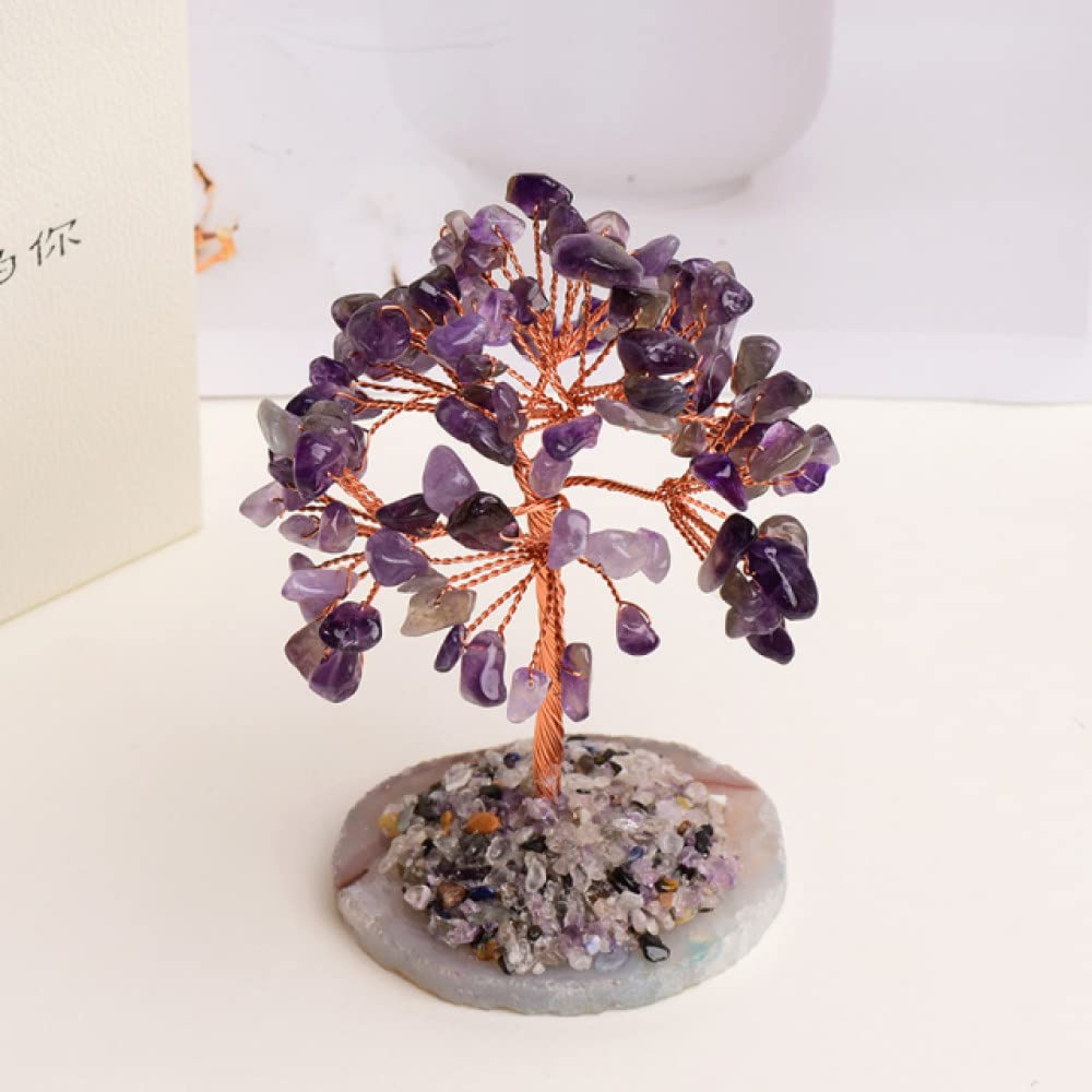Améthyste arbre de vie cristal naturel : spécimen minéral pour décoration maison et DIY