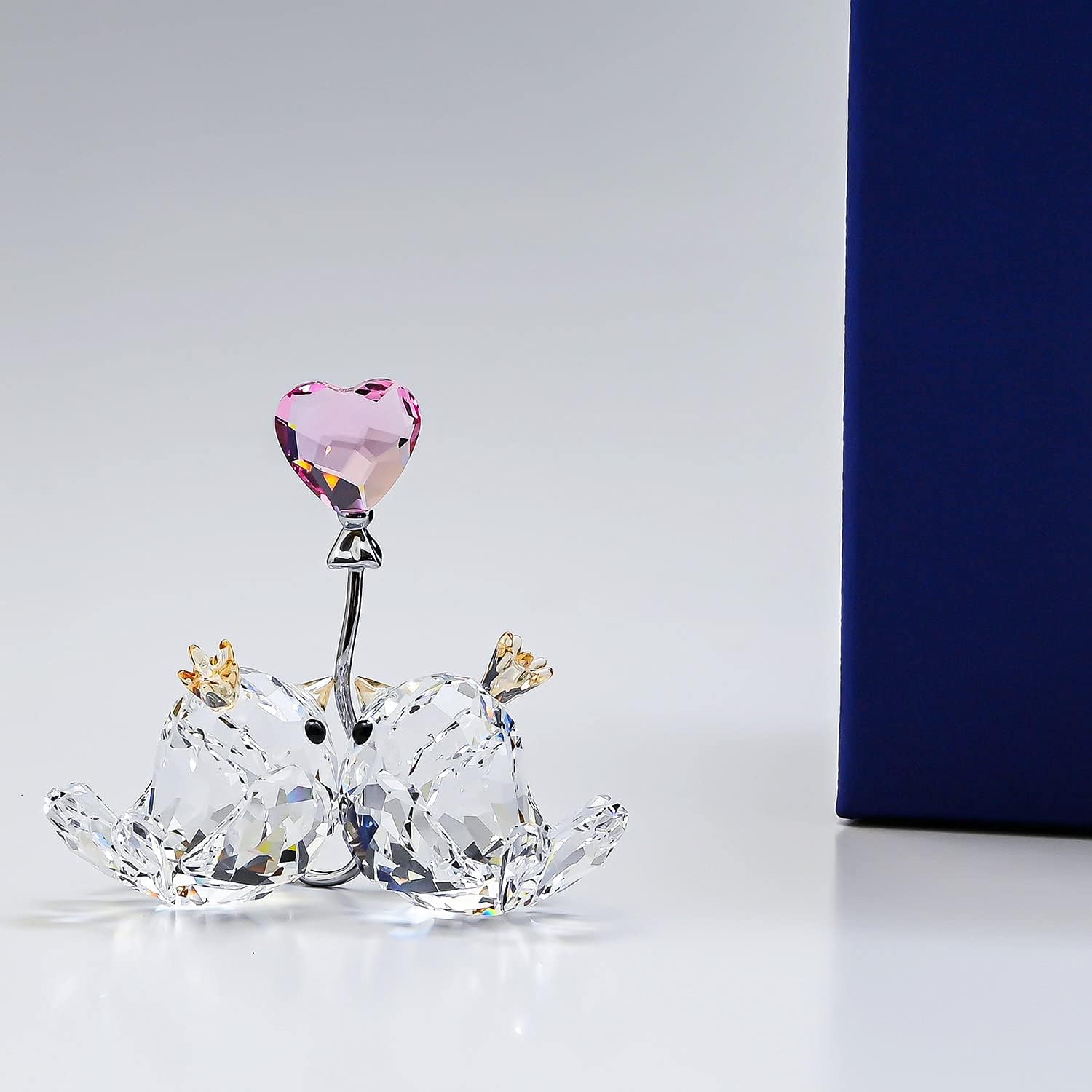 Swarovski ラブバード ピンクハート(クリスタル台座S付き) Swarovski Love Birds Pink Heart | Swarovski Crystals