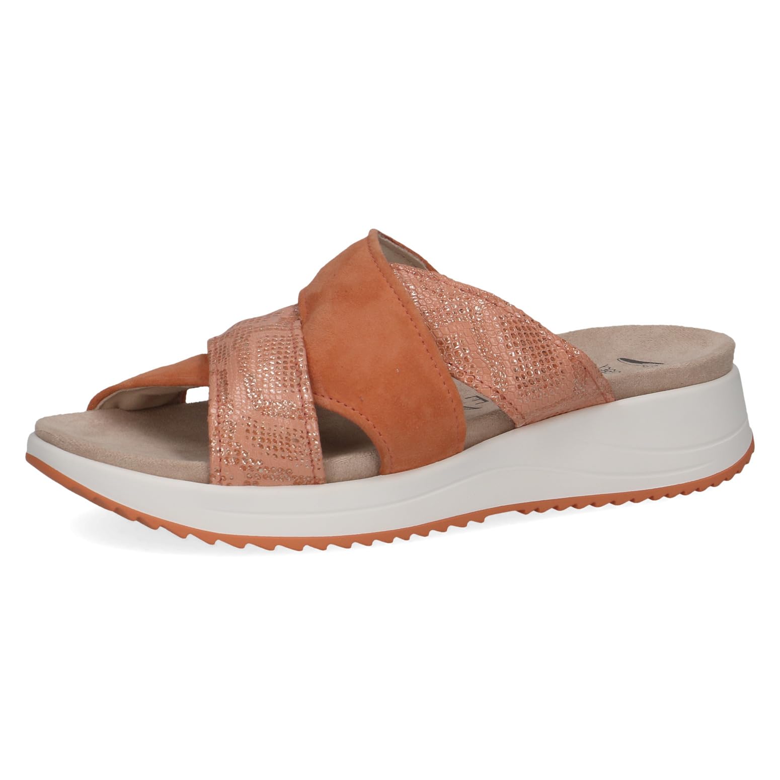CAPRICE Women's Leather Mules Glitter, Orange (Orange Comb), 6 UK