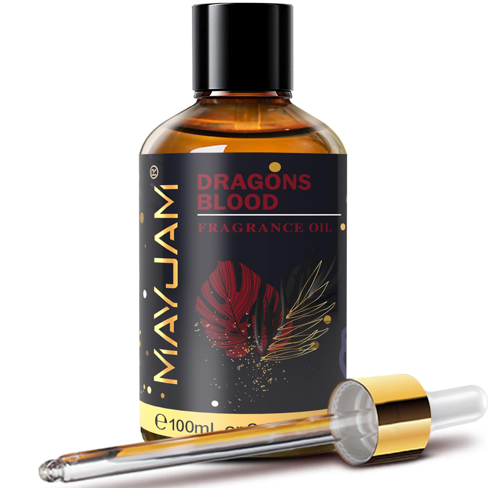 MAYJAM 100ML/3.38FL.OZ Dragons Blood Fragrance Oils with Glass Dropper, Essential Oils for Diffusers for Home, Long Lasting Scented Oils for Diffusers