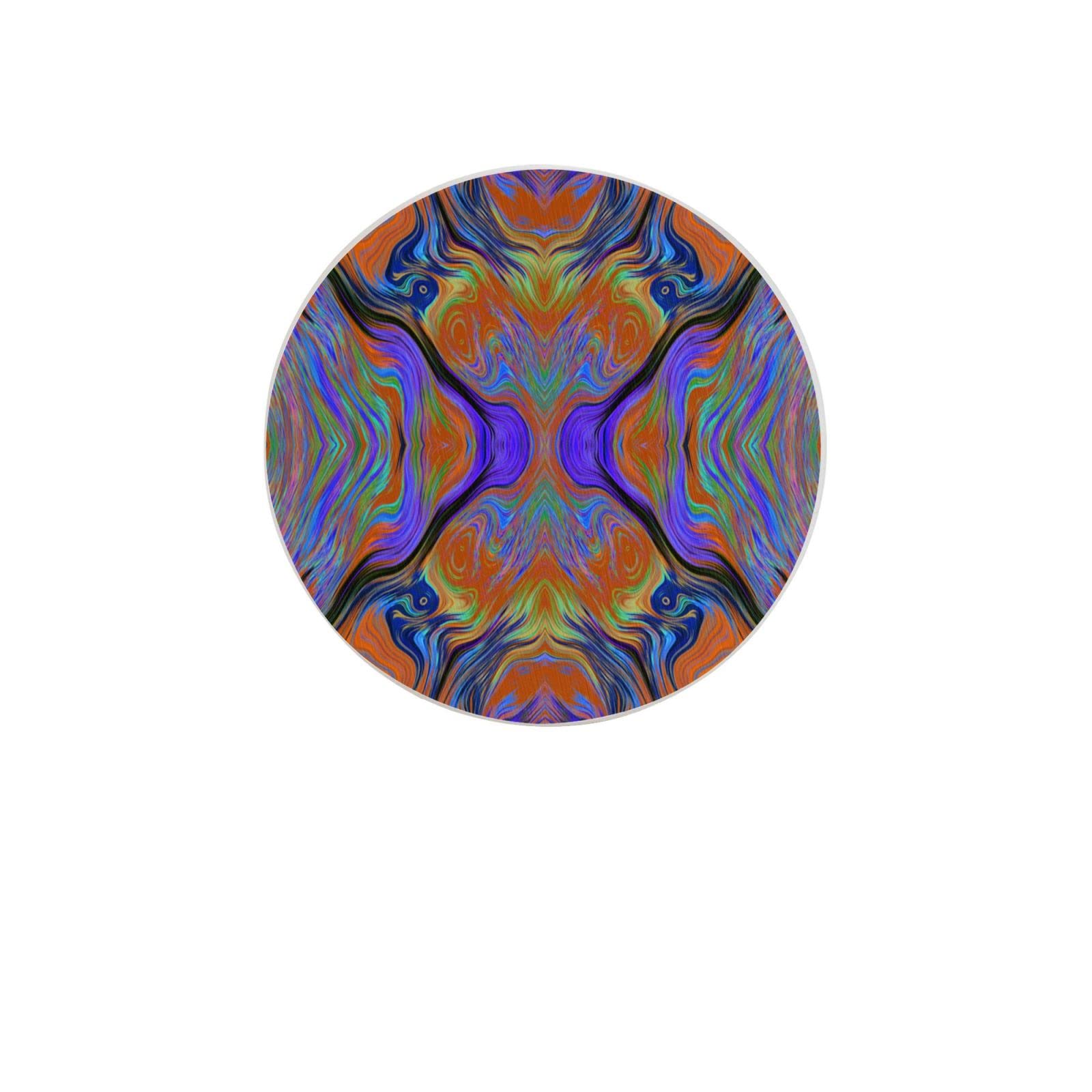 Lava Lamp Purple Orange Burnt Two Pieces Drink Coaster for Tabletop Protection Place Mats for Home Decor