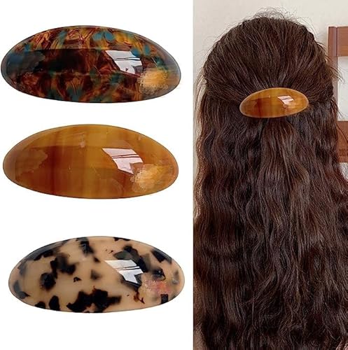 Acetate Hair Barrette Large Hair Barrette for Women French Tortoise Shell Hair Clips Vintage Snap Hair clips Accessories Gifts for Women Girls