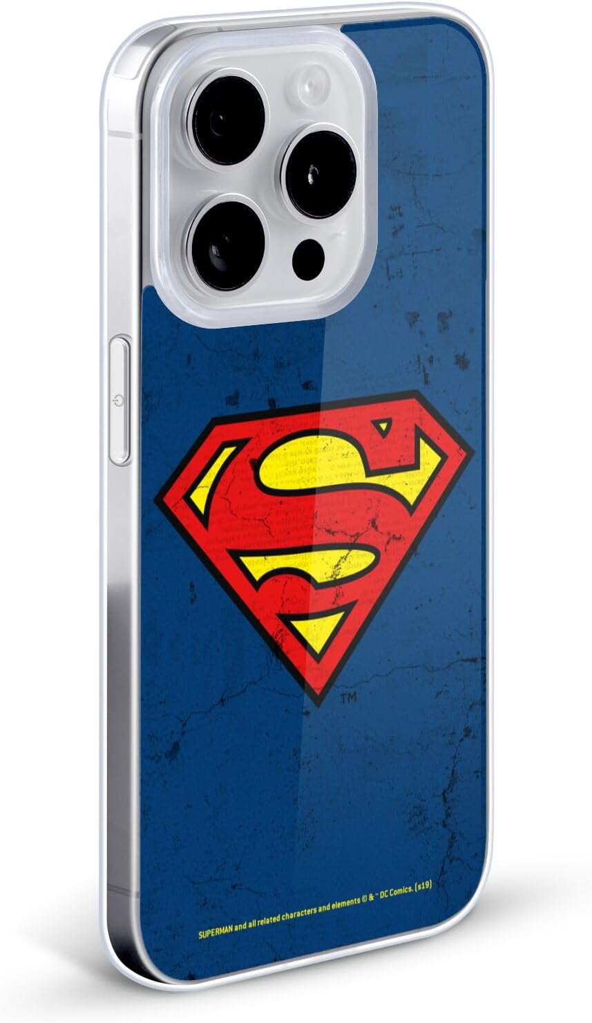 Head Case Designs Officially Licensed Superman DC Comics Distressed Look Logos Gel Case [Military Grade Protection] Compatible with Apple iPhone 17 Pro