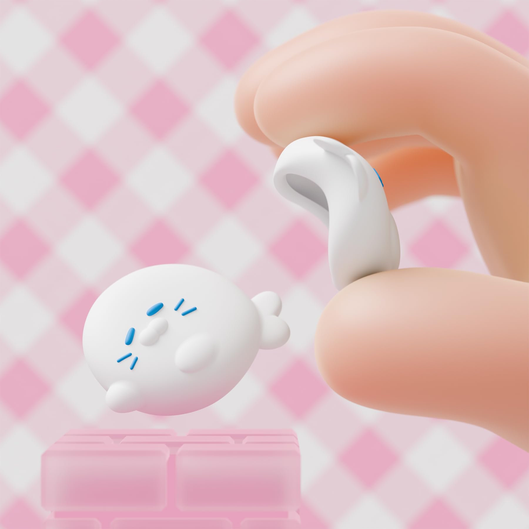 PlayVital 4 Piezas de Agarres para el Pulgar para Nintendo Switch 2 2025, Kawaii Tapas de Silicona para Joysticks de Joycon, Protector para Joystick, Accesorios para Switch 2 (Escuadrón de Focas)