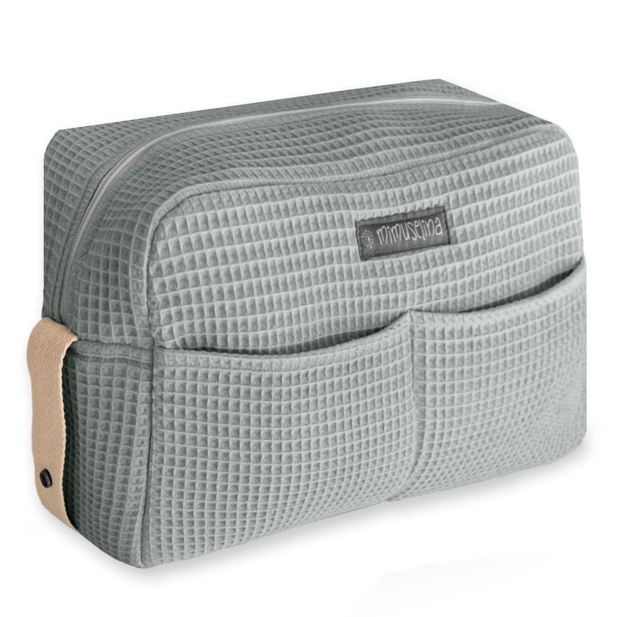 MIMUSELINA Sac Poussette | Grand Organisateur Poussette pour Bébé | Organisation Totale avec 7 Poches | À Porter à l’Épaule ou à Fixer sur la Poussette sans Crochets | Fabriqué en Espagne