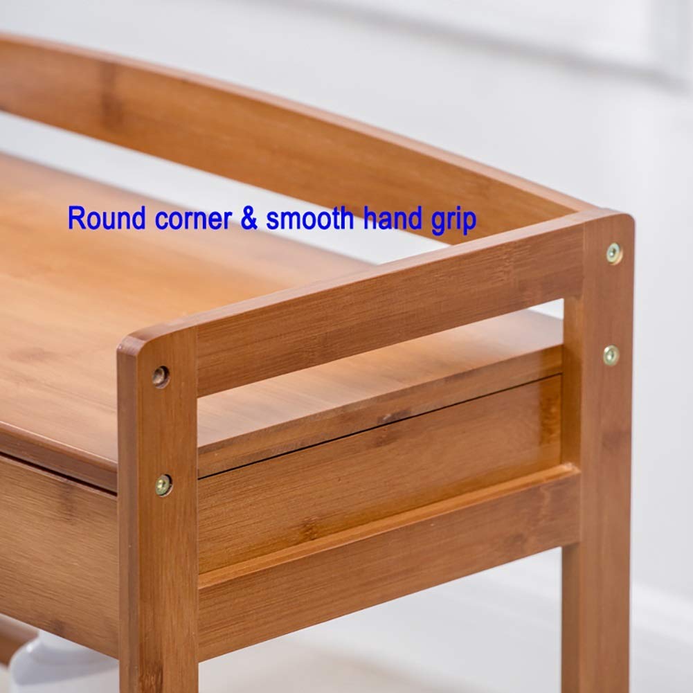 Carrello da cucina a 3 ripiani con ruote, carrello portaoggetti per cosmetici resistente con cassetto, carrello di trasporto versatile per hotel, cabine di aerei e uso domestico, ruote con freno univ