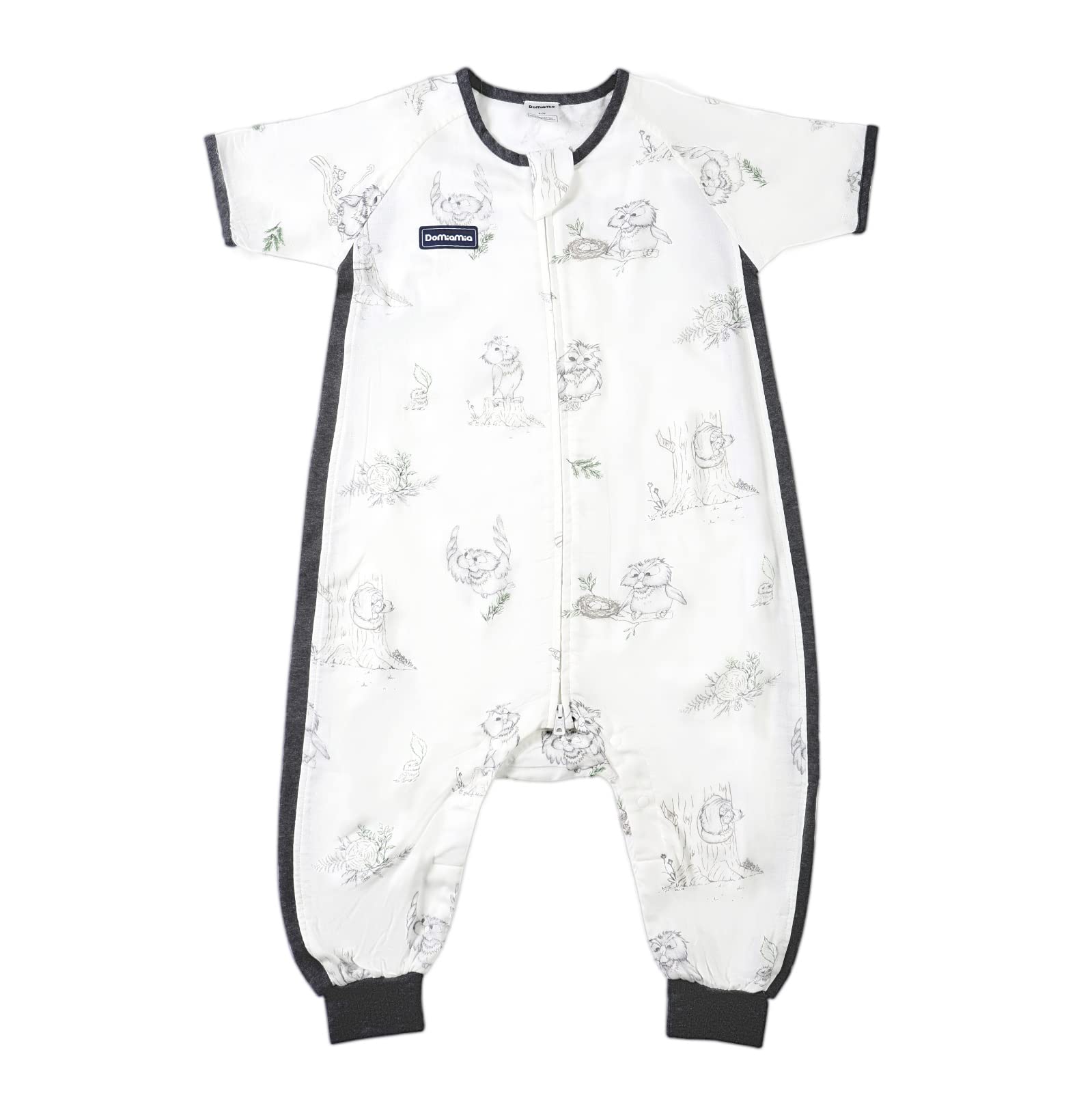 Domiamia Baby Sleep Sack Toddler Sleeping Sack with Feet Short Sleeves Bamboo Cotton Wearable Blanke
