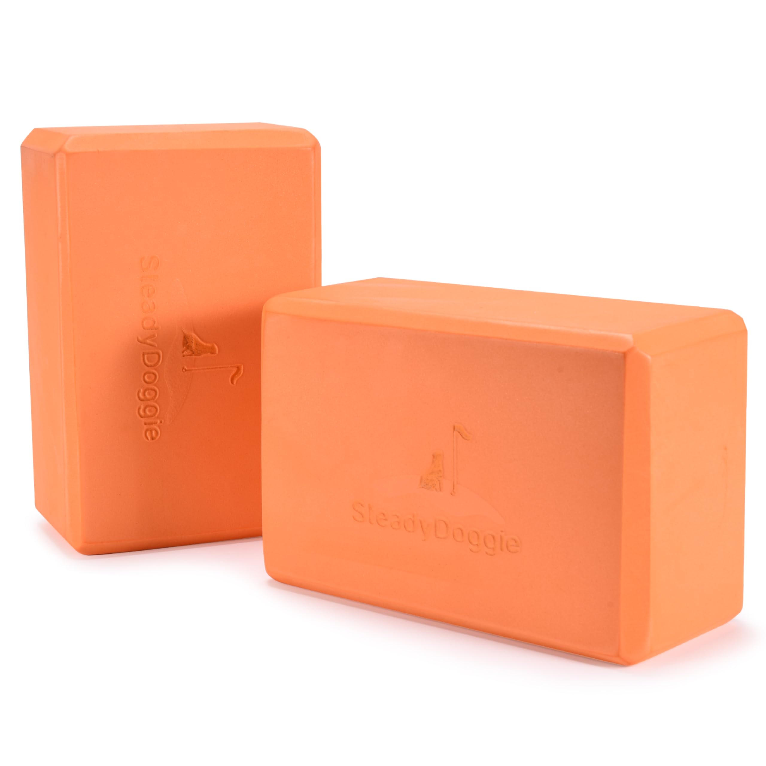 Steady Doggie Premium Yoga Blocks 2-Pack - High-Density, Non-Slip, Lightweight for Yoga, Pilates, Meditation