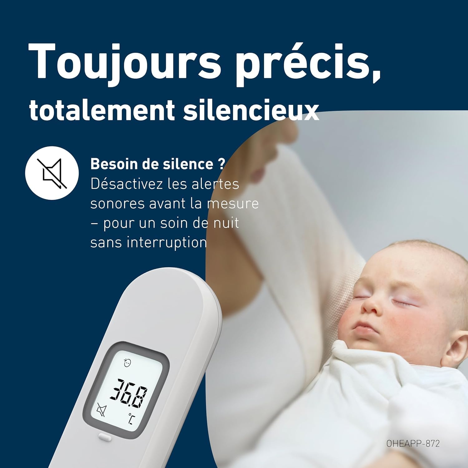 OMRON Gentle Temp 730 – Thermomètre frontal infrarouge pour bébés, enfants et adultes – Thermomètre sans contact avec capteur de distance – Mesure précise en 1 seconde