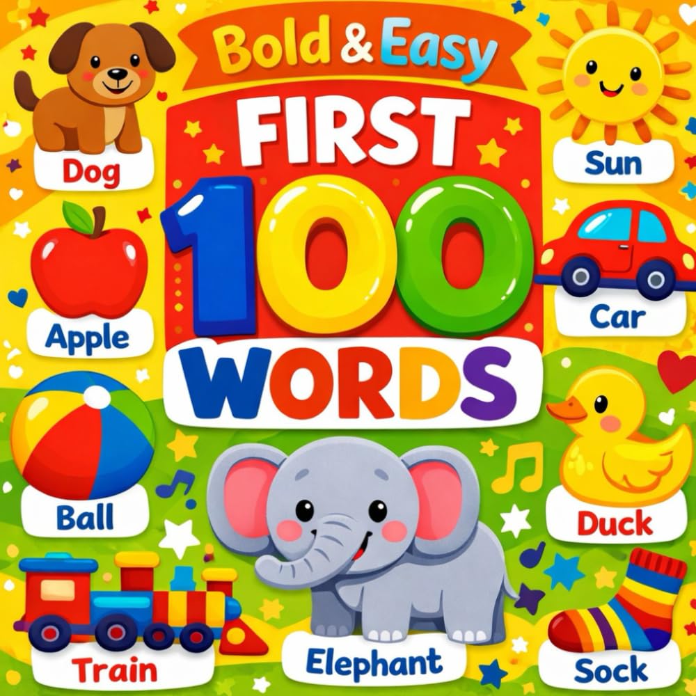 Bold & Easy First 100 words: First Words for Toddlers Ages 1–3 Simple Visual Learning (Bold & Easy Academy)