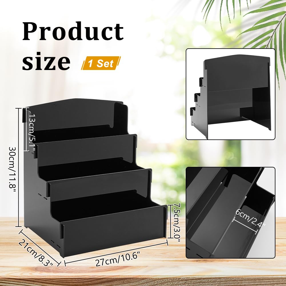 PH PandaHall 4-stufiger Acryl Aufkleber Displayständer Transparent 22,5x18,2x40 Cm