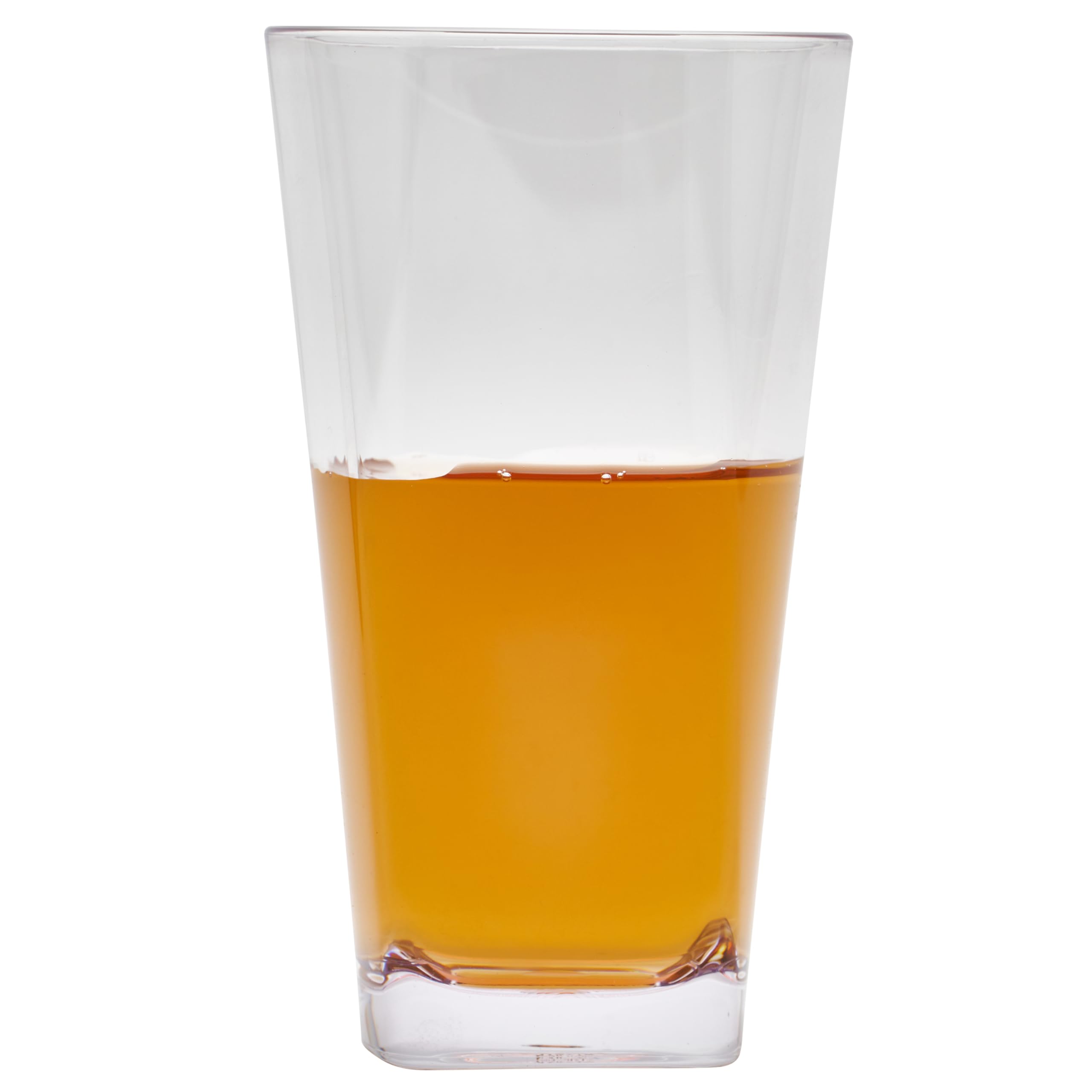 G.E.T. SW-1472-CL Vaso de cerveza de plástico con fondo cuadrado sin BPA, 16 onzas, transparente (juego de 12)