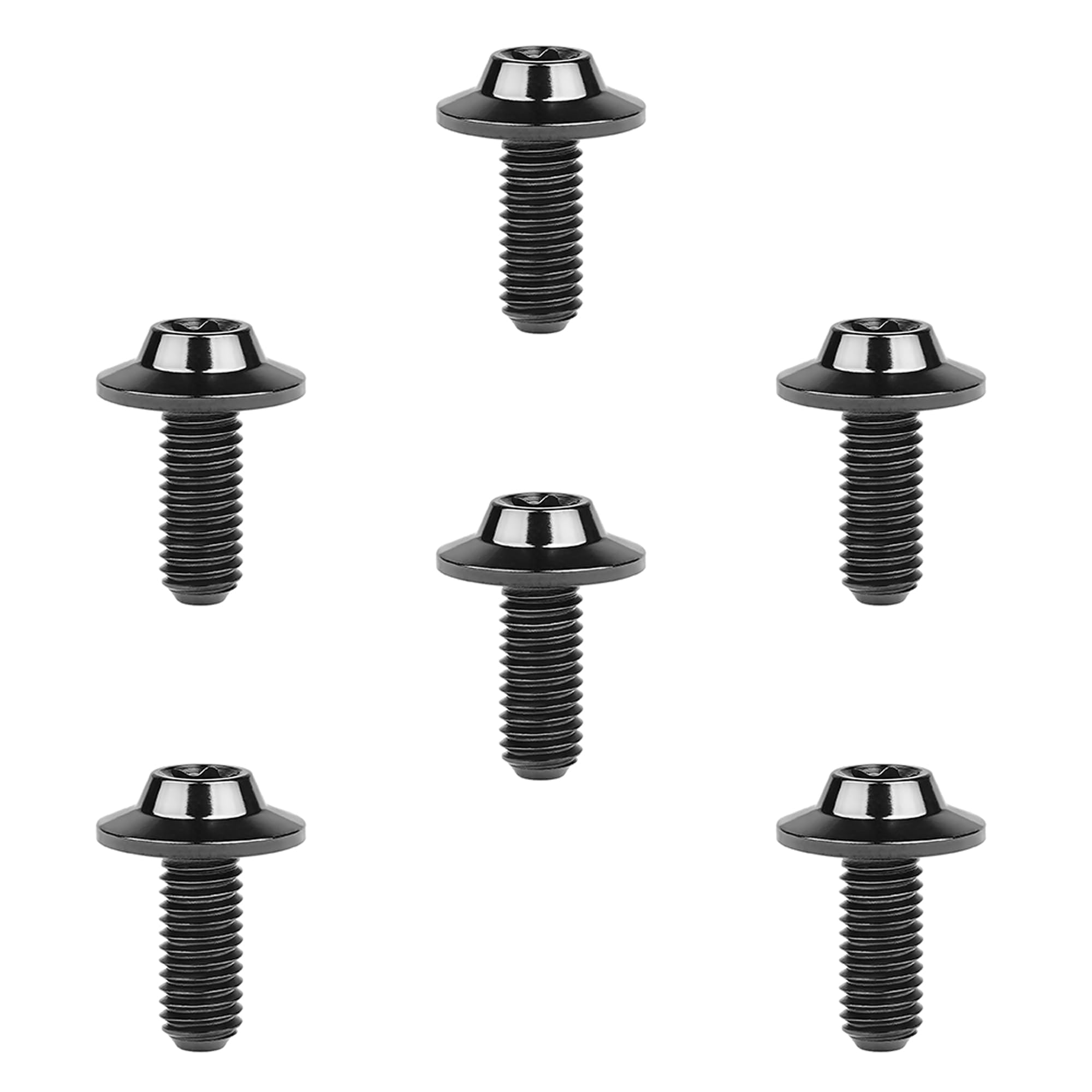 DWAMMEBRS Bolt M5 M6x10 12 15 20 25 30 35mm T25 T30 Torx Head Screw Pack of 6(Black,M5x10mm)