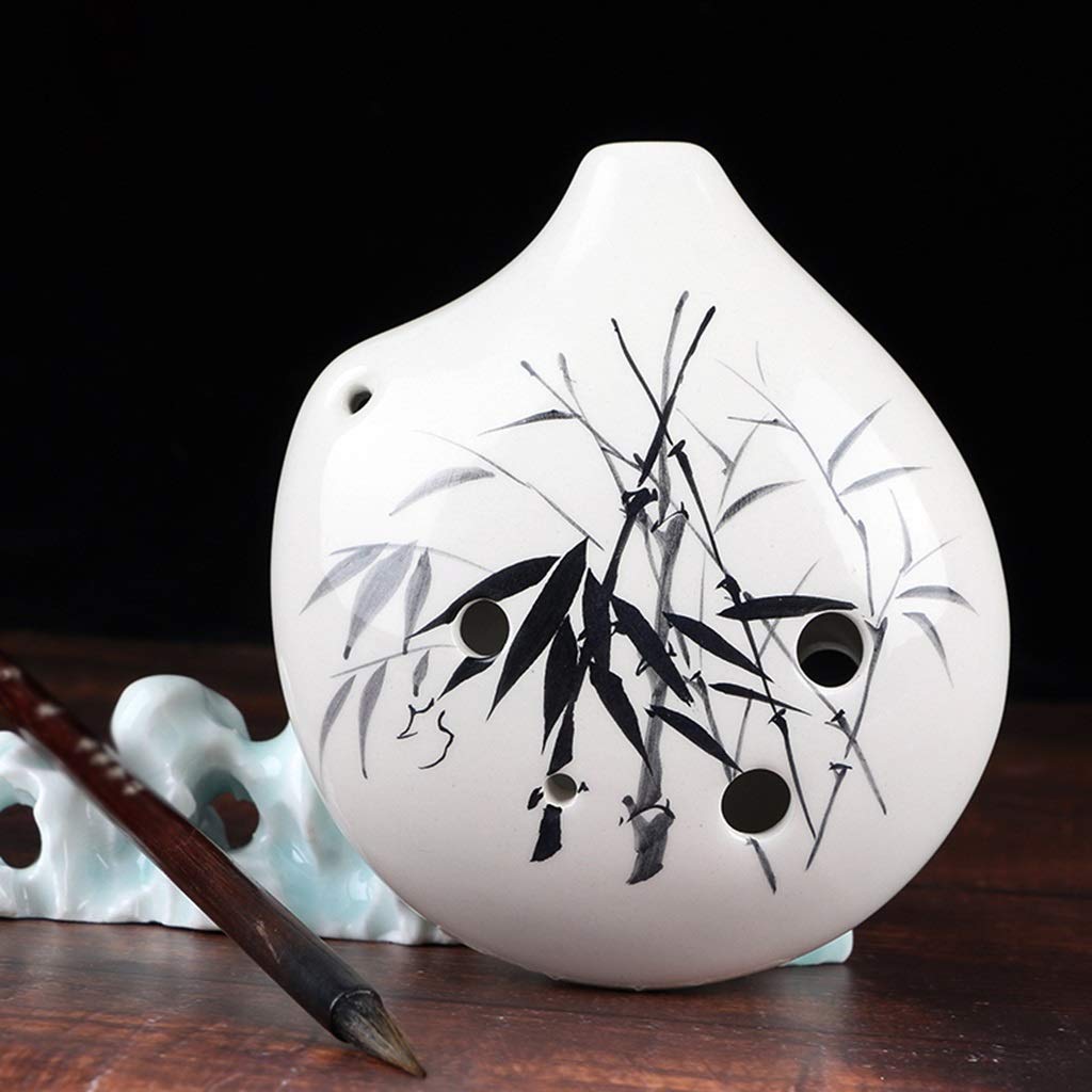 ocarina, Ocarina in argilla dipinta a mano contralto Fa a 6 fori(White B)