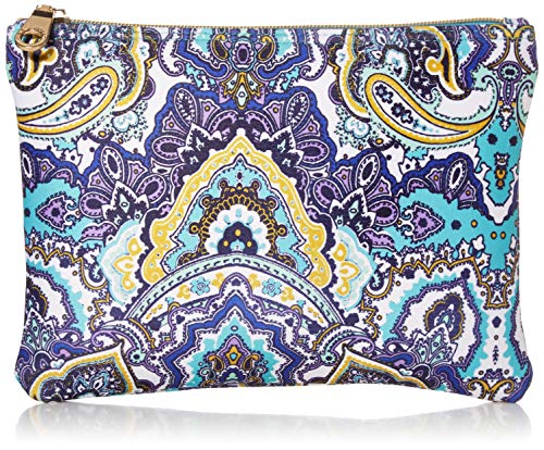 Seafolly Women's Printed Travel Bikini Bag with Zipper, Carried Away Antigua Blue, One Size