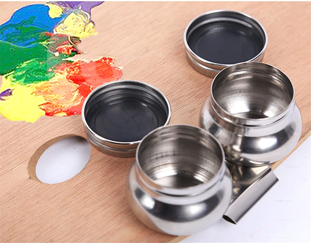 Portavernici In Acciaio Inox Con Doppia Coppa E Tappo - Per Artisti E Pittura - Foto 2