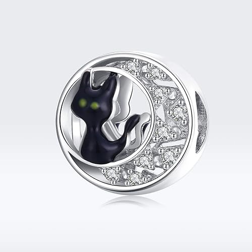 Miniatura 2 de Abalorio de calabaza de plata de ley 925 con diseño de bruja, fantasma, calavera, Halloween, aniversario, para pulsera Pandora