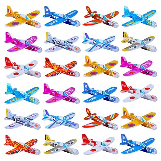 Manmel 50 Pcs Foam Gliders Planes Toys for Kids, Paper Airplane Toys Set, Plane Party Favors Goodie Bag Stuffers, Outdoor Flying Toys, Bulk Toys for Classroom Prizes Boys and Girls
