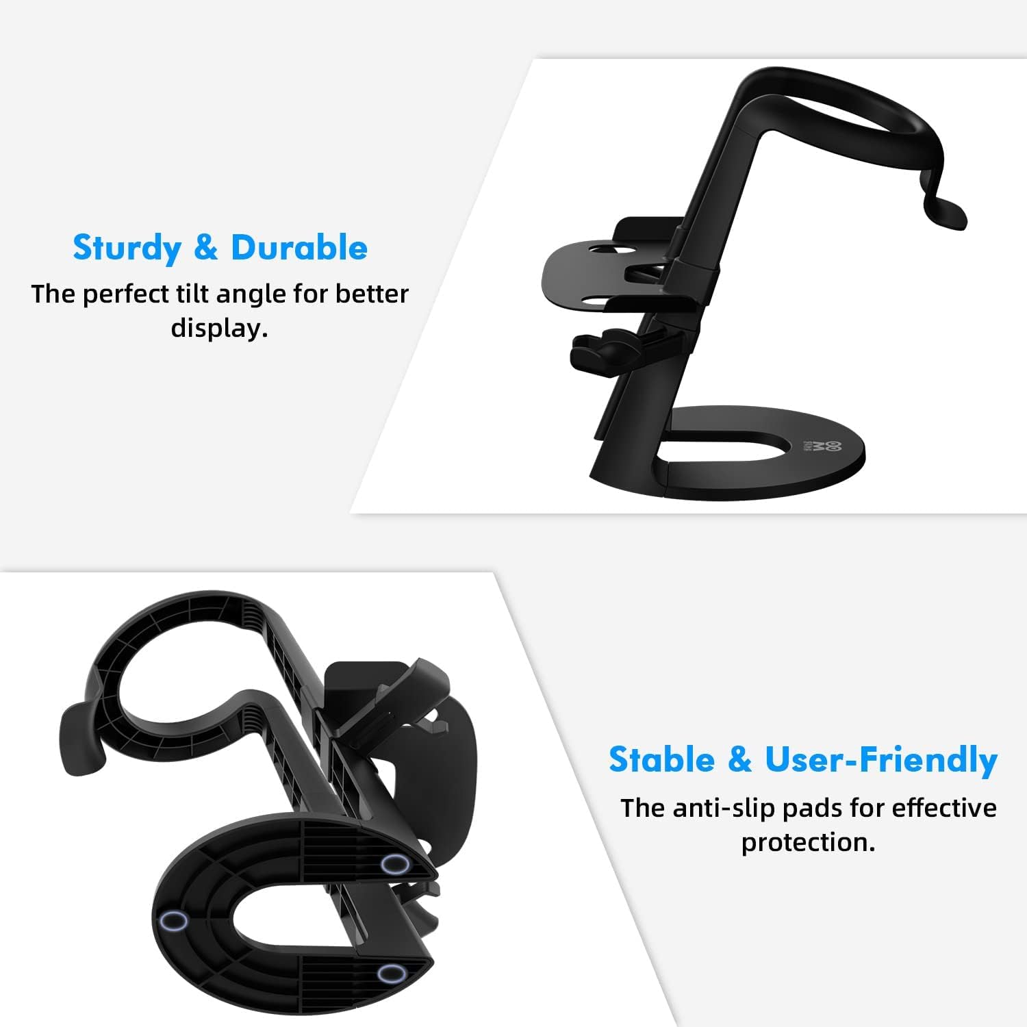 AMVR VR Stand,Headset Display Holder and Controller Mount Station for Quest,for Quest 2, Rift or Rift S Headset and Touch Controllers