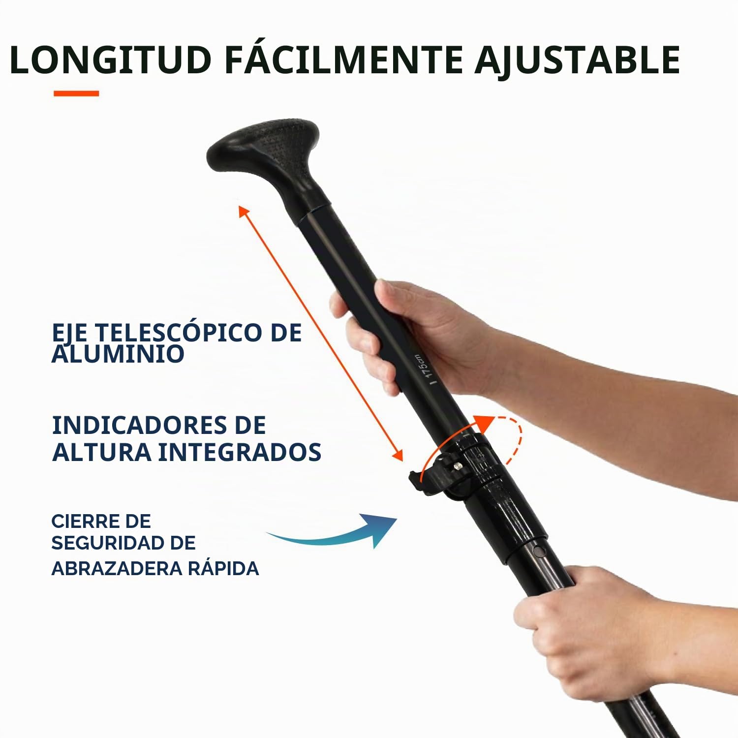 WOW Pádel 2 en 1 Paletas de Aluminio Stand Up Paddle Rame 4 Piezas Desmontables | Pádel Doble Pádel Ajustable | Pádel Paddle - Sup Fácil de Transportar WalkOnWater