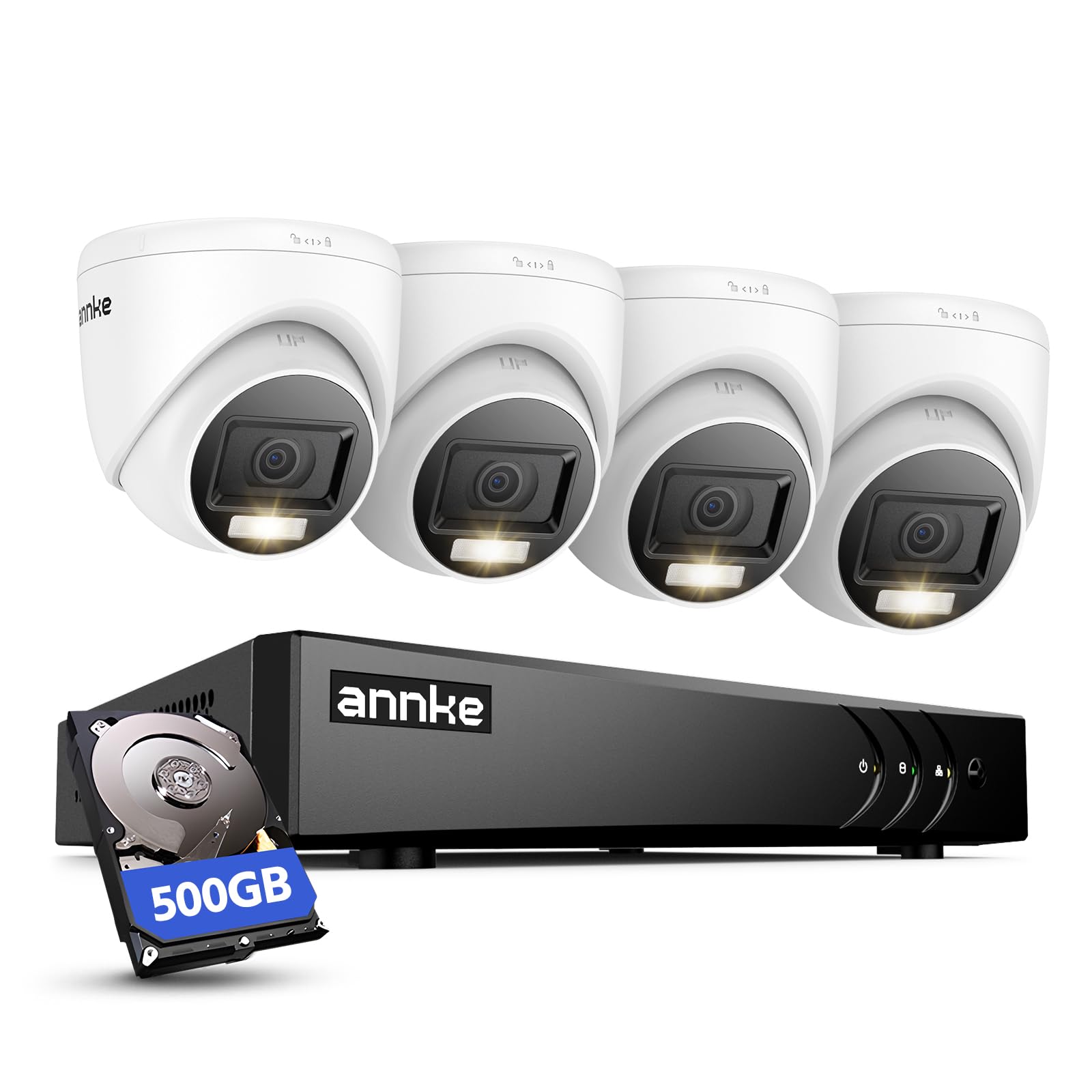 ANNKE 3K Lite DVR, 2MP Visione Notturna a Colori Telecamere, 500GB HDD