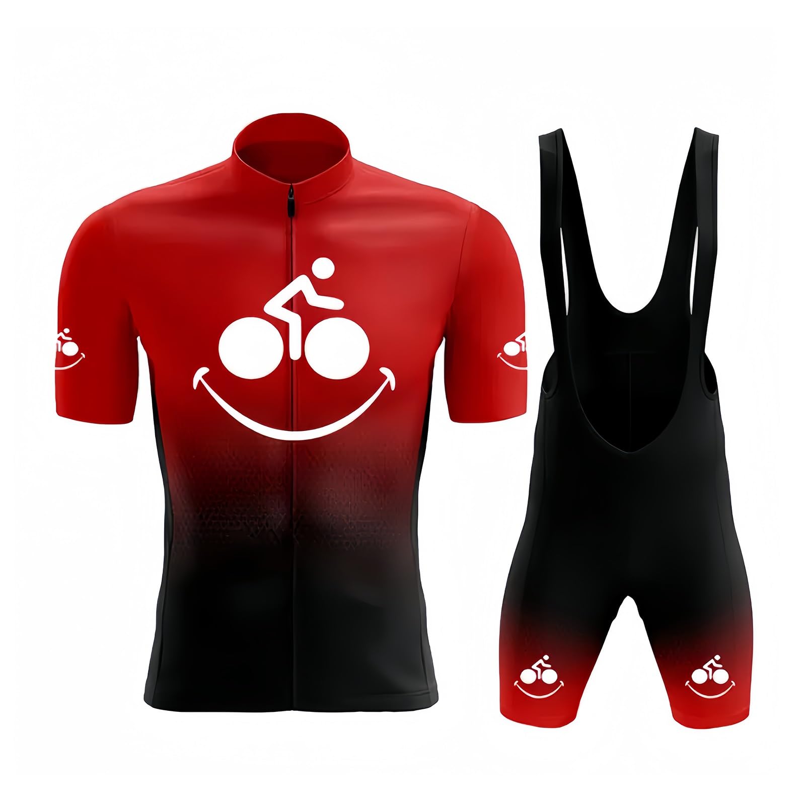 Ensemble cyclisme homme maillot rouge 5XL et cuissard gel 9D pour vélo