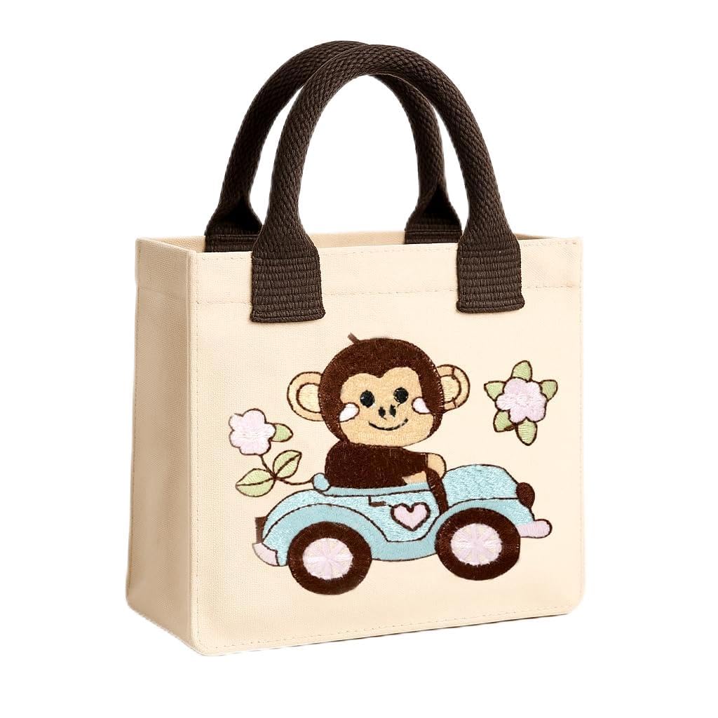 ECOCARRY Kids Lunch Bag | Cute & Stylish Embroidery Mini Tiffin Bag for Boys & Girls | Cute Cotton Cartoon Design I Picnic Tuition School, Preschool & Playschool | Gift for Birthday