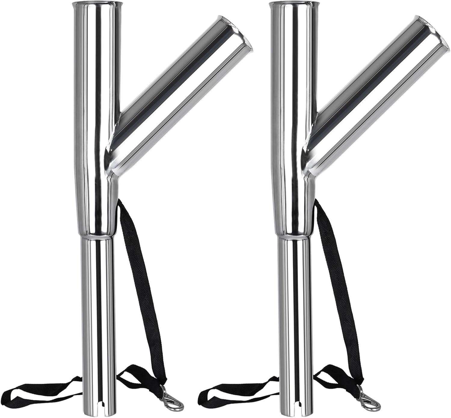 NovelBee 2pcs Stainless Steel Outrigger Fishing Rod Holder with Tube's Angle 60° and 90° Up from Water for Boat Marine Yacht