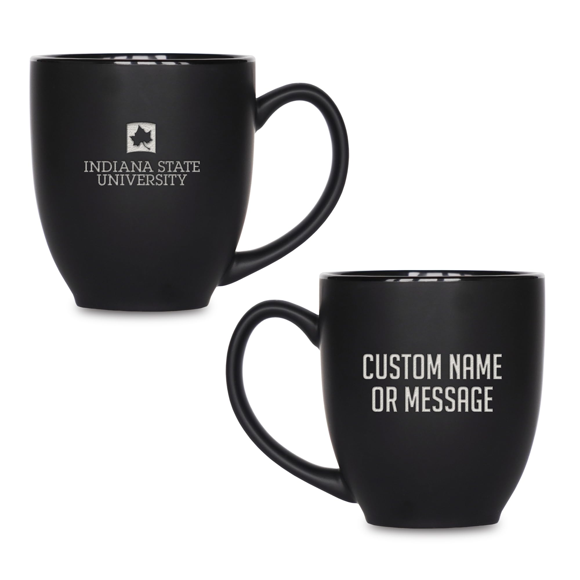 Rico Industries NCAA Primary 15-Oz Personalized Matte Black Bistro Mug - for Hot or Cold Drinks