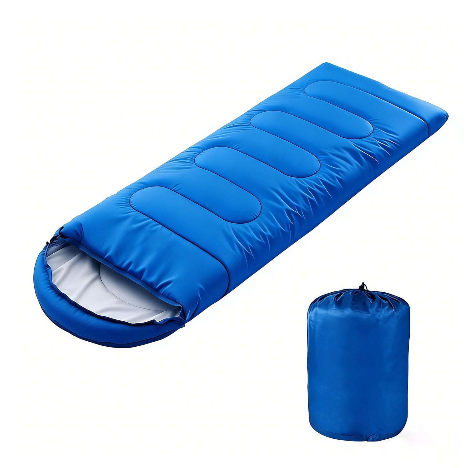 Sleeping Bag for Camping, for 3-4Seasons, Comfortable Adult Blanket, Small Packed Size, Ultralight Carry Bag, Soft, Thick and Warm, for Outdoor Camping, Travel, Hiking. (Blue Warm Weather 0-15°C)
