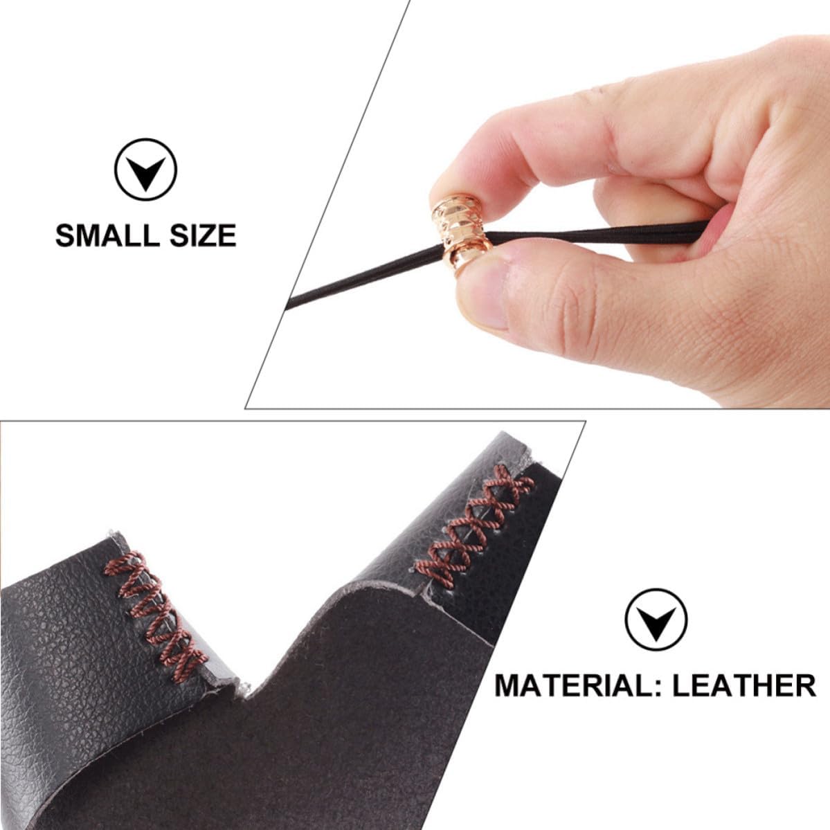DOITOOL Adjustable Archery Hand Guard with Tear Resistant Black Leather and Elastic Rope, Finger Protective Guard for Shooting, Easy to Carry Bow Arrow Accessory for Most People