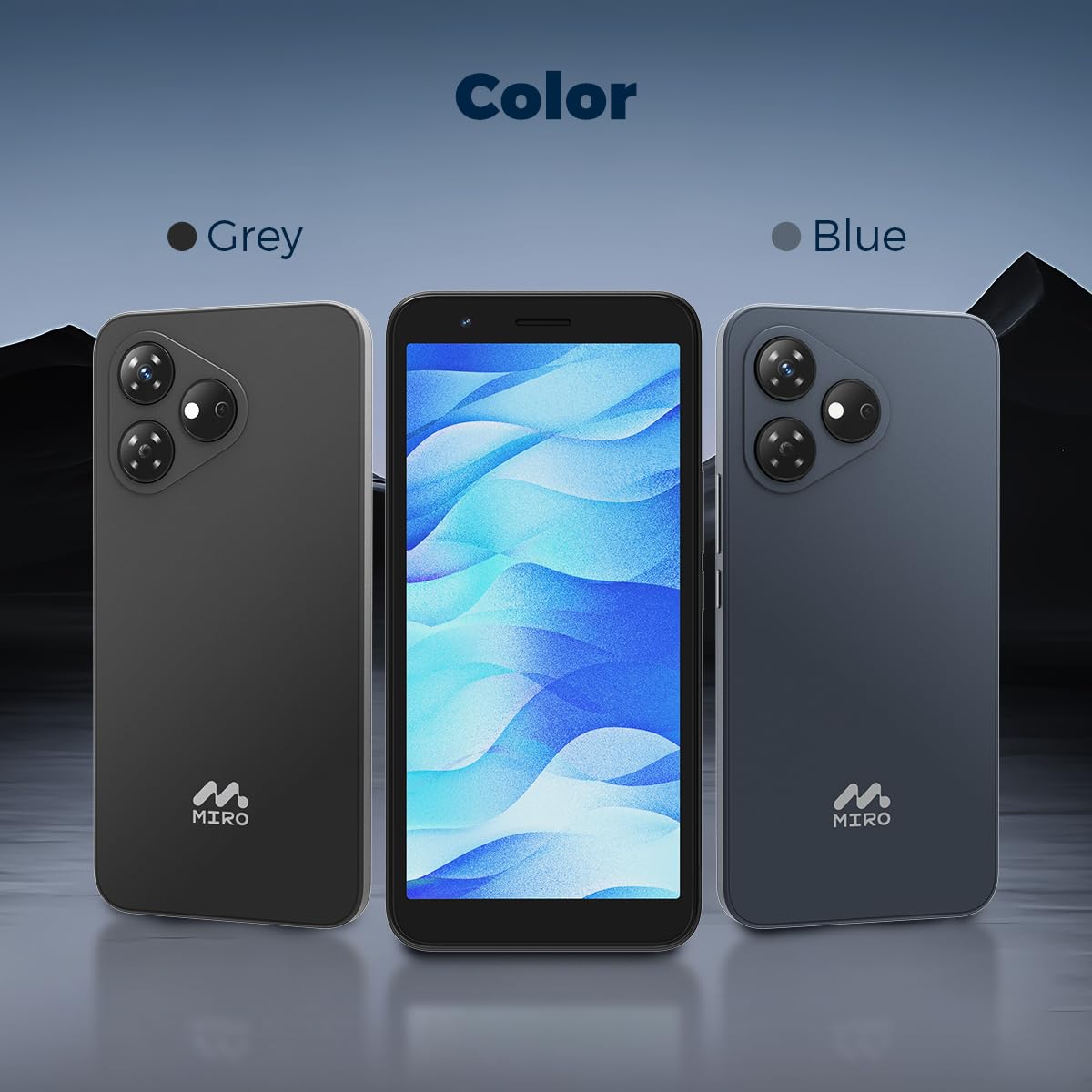 MIRO 4G Cell Phone - New Android 14 Go Edition Smartphone, 6" Display, 2GB+32GB (256GB Expandable), 3000mAh Battery, 5MP+2MP Camera, Dual SIM, 3.5mm Headphone Jack(Blue) — view 9
