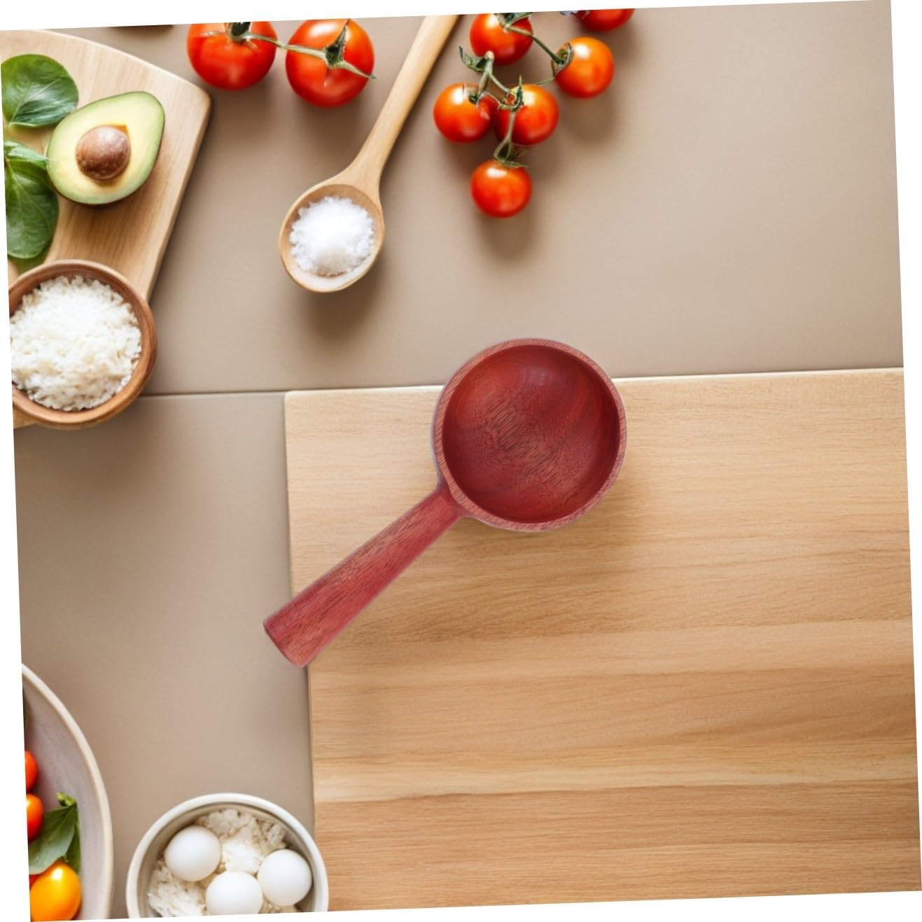 Natural Wooden Chicken Wing Soup Spoon Asian Kitchen Essential Ladle for Cooking
