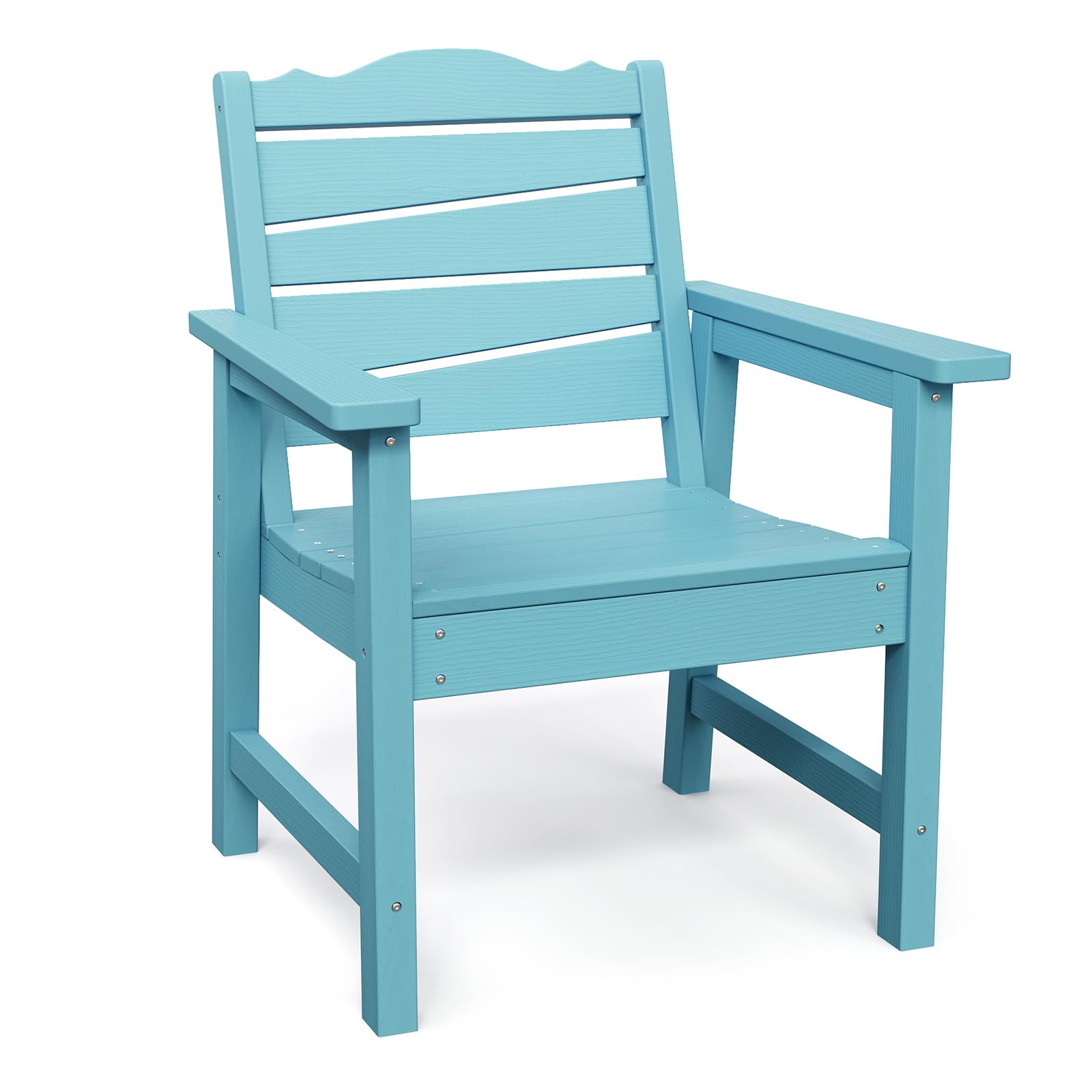 LAHAAP Weatherproof Patio Chair, HIPS Outdoor Dining Chair with Ergonomics Wide Seat, 400lbs Capacity Outdoor Chairs for Garden, Porch, Lawn &