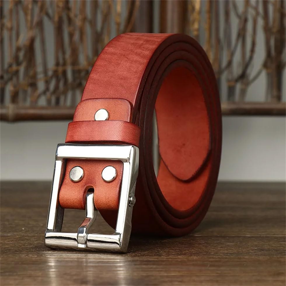 Men Solid Casual Leather Belts Stainless Steel Pin Buckle Fancy Vintage Jeans Belts3