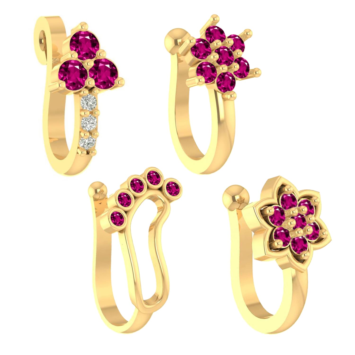 See full amazon price history chart for VAMA FASHIONS Ruby Stone Non-Piercing Clip on Without Pressing Nosepin Type Combo Nose ring Stud for Women - 4 Pcs VAMA FASHIONS Ruby Stone Non-Piercing Clip on Without Pressing Nosepin Type Combo Nose ring Stud for Women - 4 Pcs (B0D5VPV1NP) Amazon Price History, Amazon Price Tracker