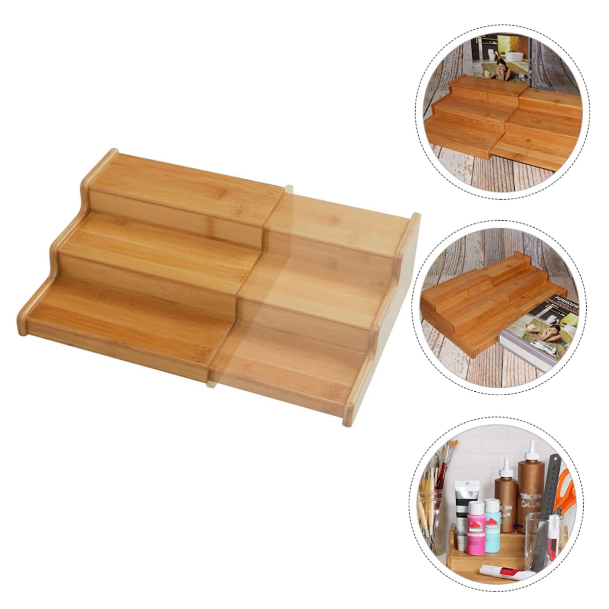 Veemoon Étagère à Épices Extensible Organisateur de Cuisine pour Pots et Bouteilles Rangement Pratique pour Condiments et Ustensiles