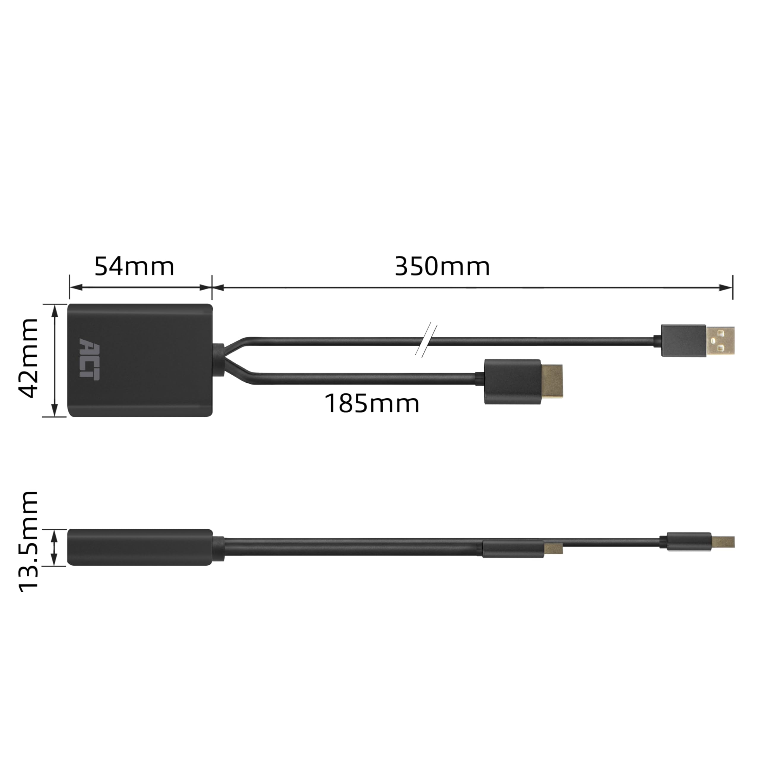 ACT AC7536 Adaptateur HDMI DisplayPort 4 K @ 60 Hz Alimentation USB Adaptateur vidéo Actif HDMI 2.0 vers DisplayPort 1.2 Détection à Chaud
