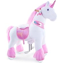 PonyCycle Ride on Pony Toys for Toddlers, Brown Mechanical Horse, Age 3-4