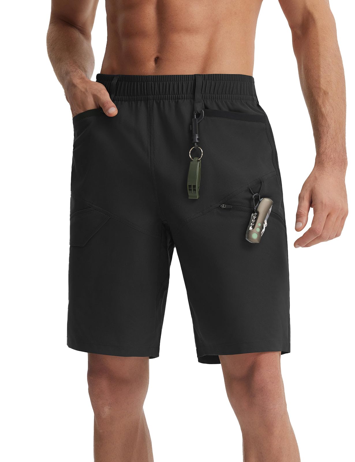 baleaf Mens Hiking Shorts with 6 Pockets 11 Cargo Golf Quick Dry Lightweight Water Resistant Outdoor Travel Shorts