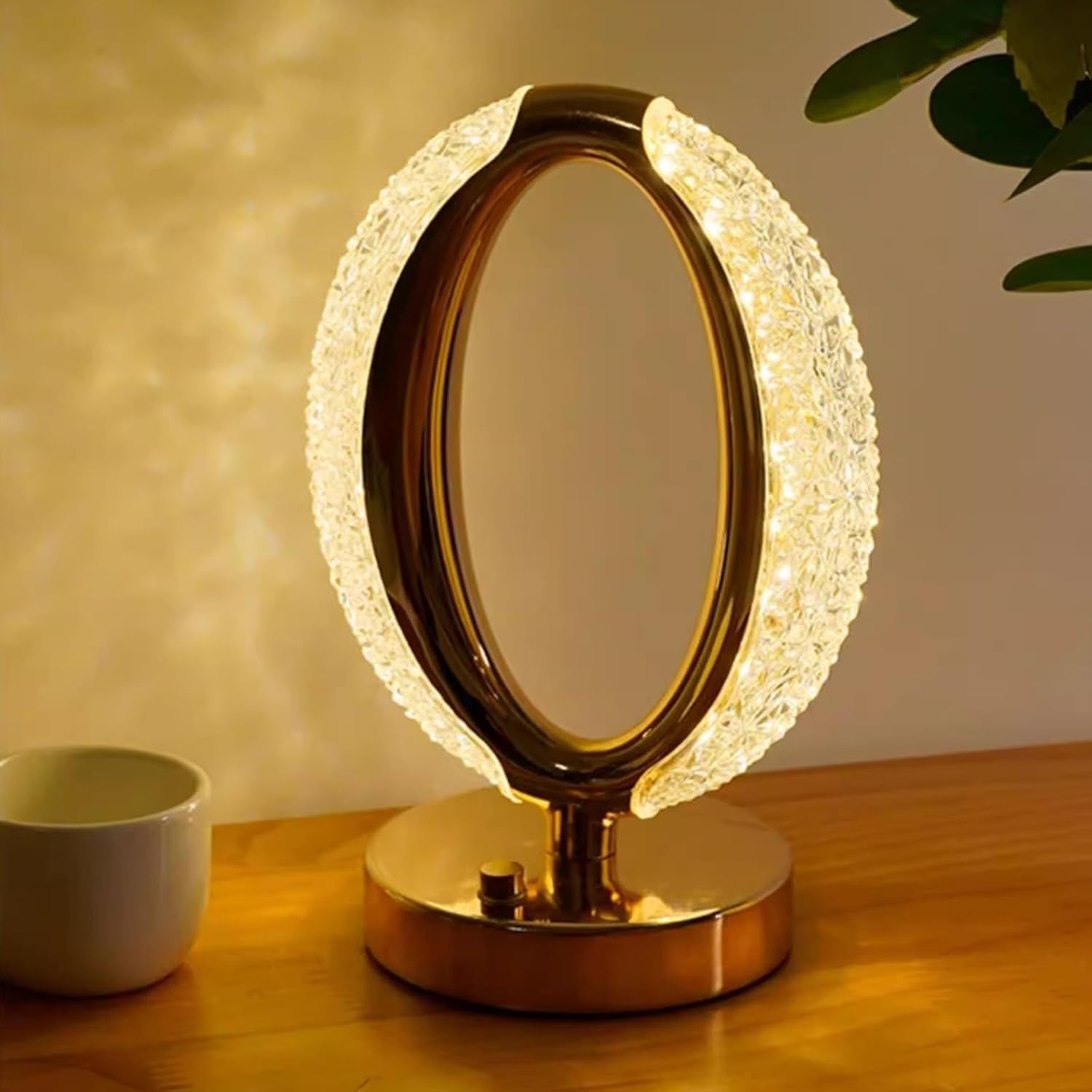 Lámpara de noche de cristal para escritorio, de lujo, control táctil, para estudio, dormitorio, sala de estar