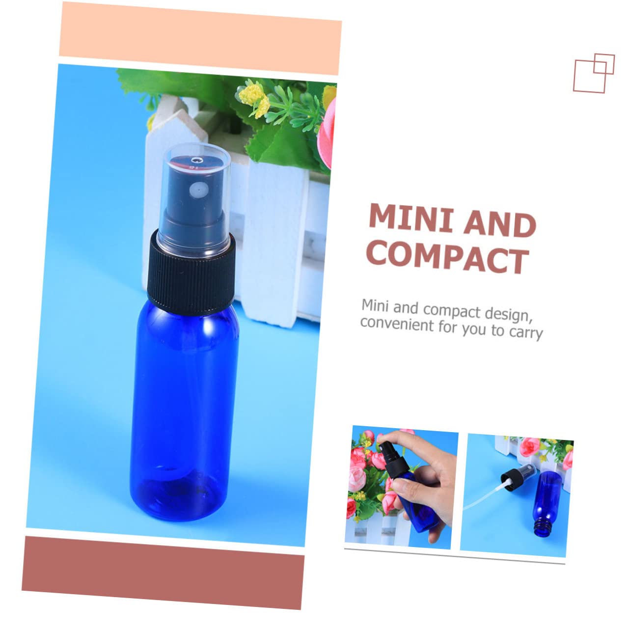 Botella de Perfume Recargable 30ml Pet Azul, 50 Piezas