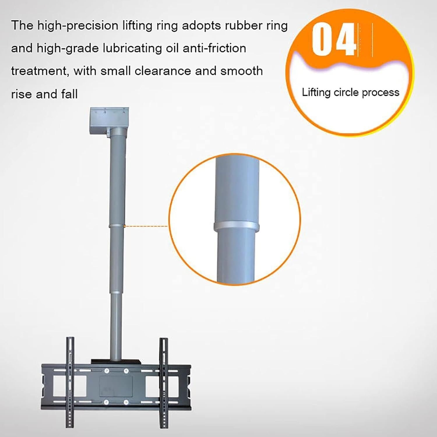 Soporte de Pared para TV, Soporte de Techo eléctrico con Control Remoto, Tapa abatible de 90°, Apto para Pantallas LED de 26 a 75 Pulgadas (1200)