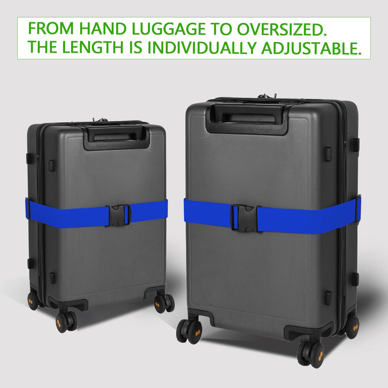 Cinghie Per Valigia - 2 Pezzi Regolabili, Nero, Per Viaggi E Trasporti - Foto 2